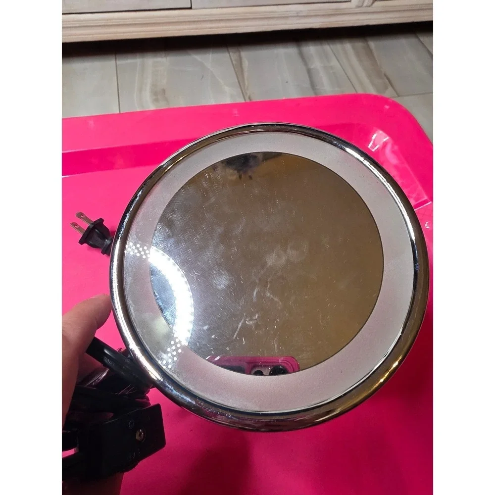 Conair BE150T Lighted Makeup Mirror Chrome Tabletop Round Vanity‎ Mirror T56MP